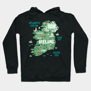 Ireland Illustrated Map Hoodie